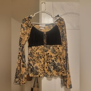 Gorgeous flare sleeve corset style blouse, probably vintage based on the style